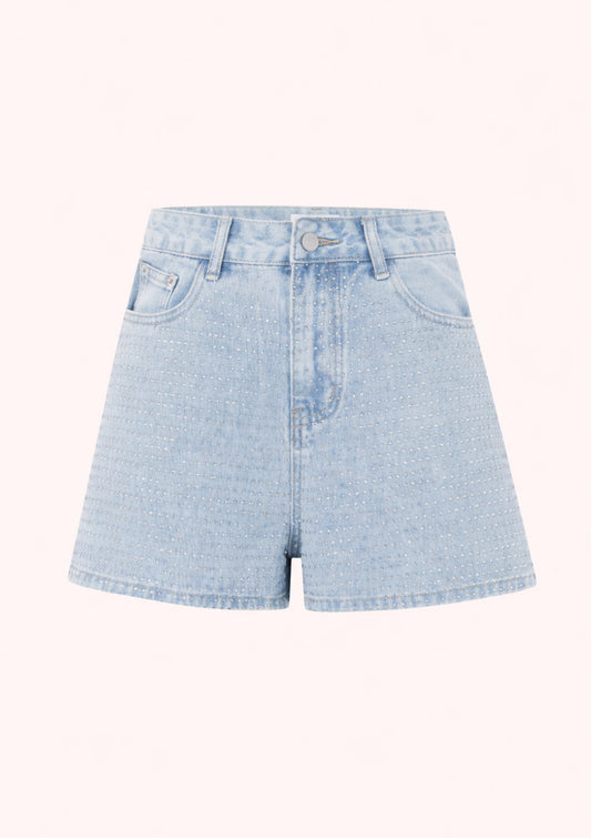 Starlit High‑Waist Denim Shorts