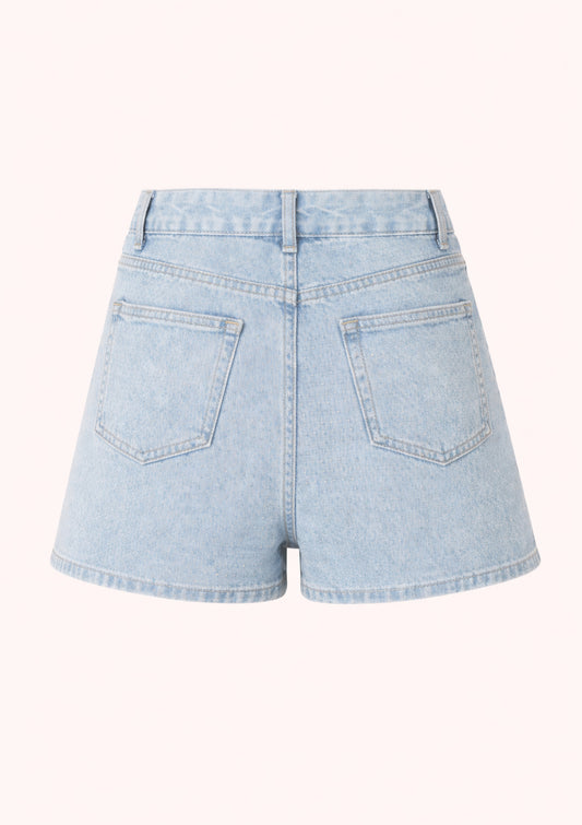 Starlit High‑Waist Denim Shorts