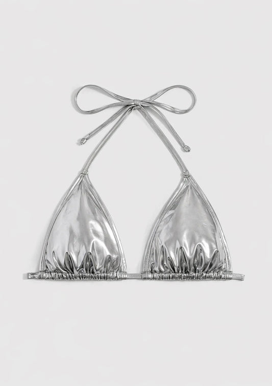 Silver Chrome Bra Top