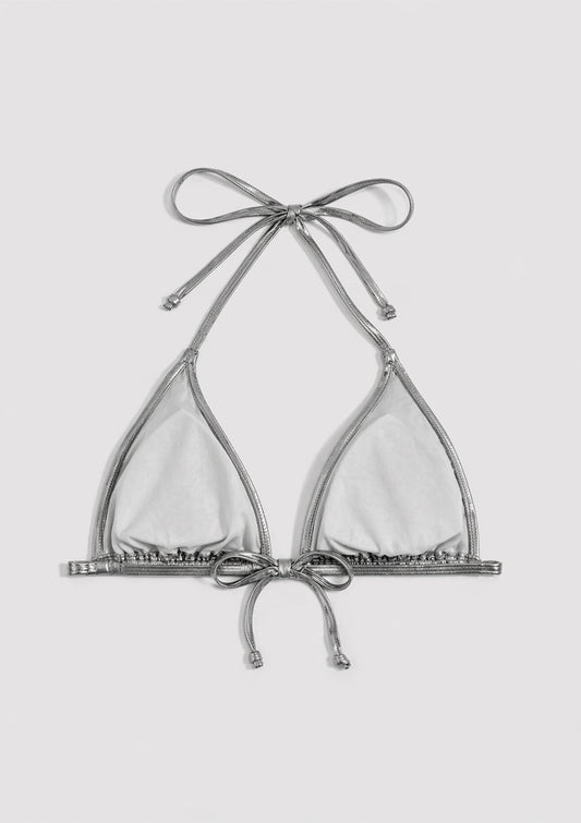 Silver Chrome Bra Top
