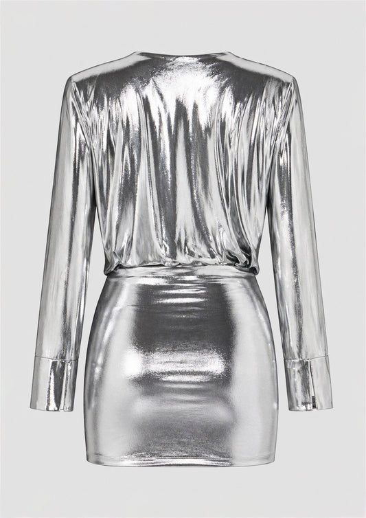Wet Chrome Mini Dress