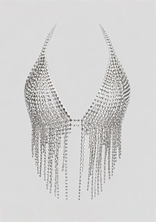 Crystal Fringe Chain Top