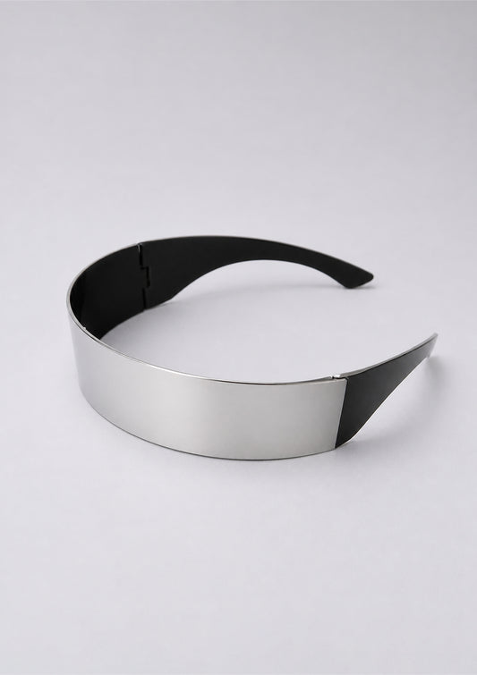 Black Futuristic Shield Sunglasses