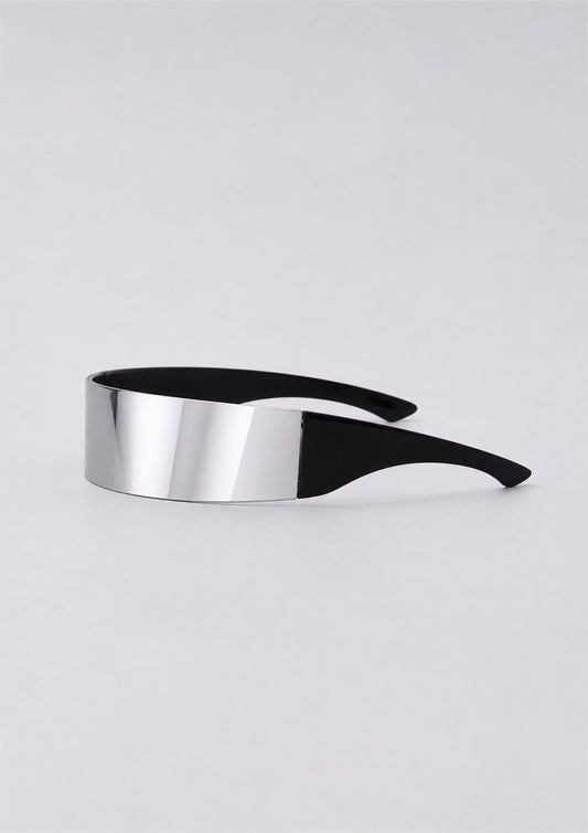 Black Futuristic Shield Sunglasses