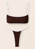 Load image into Gallery viewer, Brown Contrast Trim Bikini Set