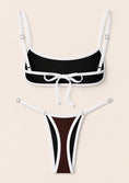 Load image into Gallery viewer, Brown Contrast Trim Bikini Set