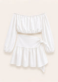 Load image into Gallery viewer, White Off-Shoulder Top & Asymmetric Skirt Set