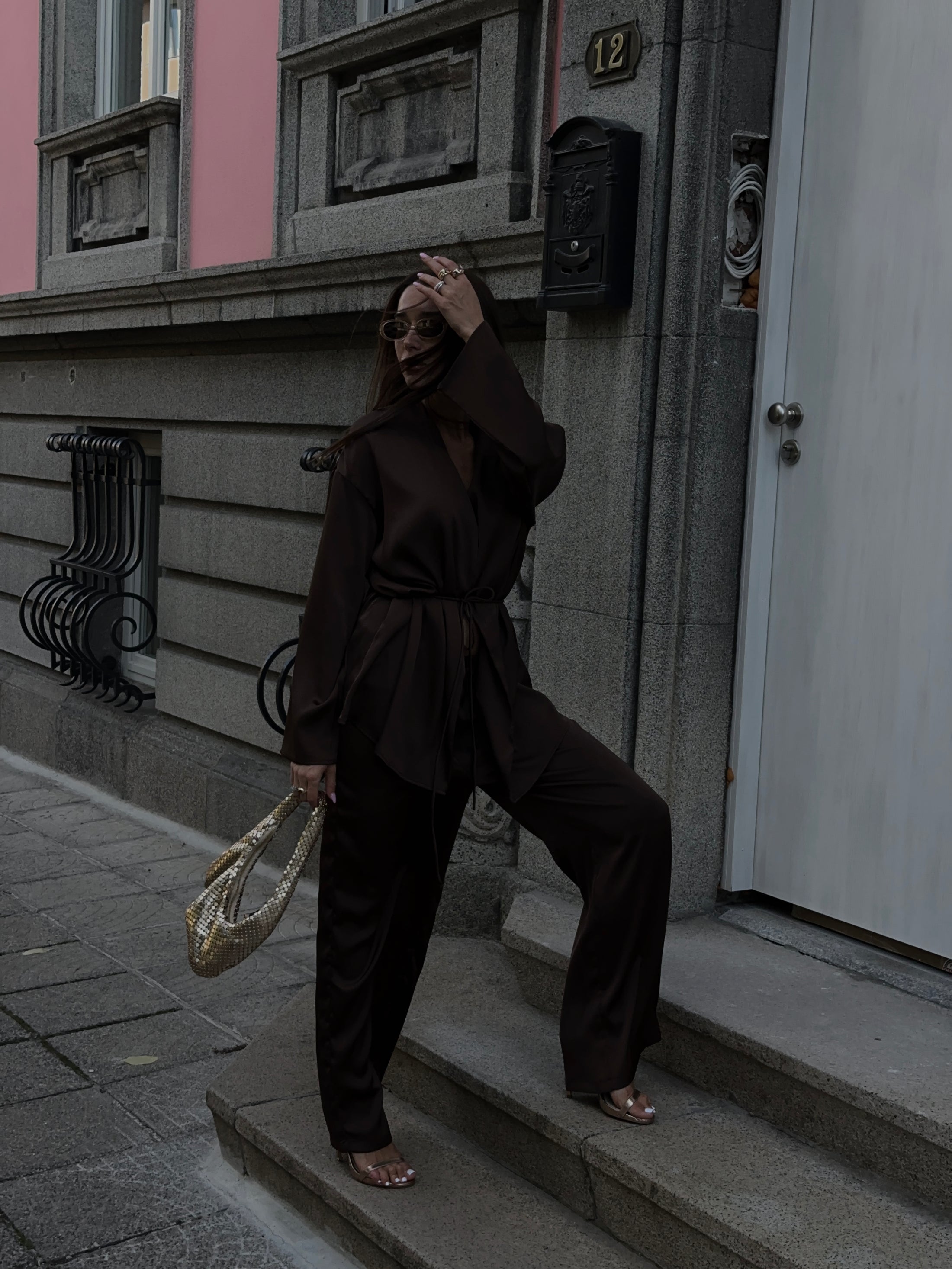 The Espresso Satin Set