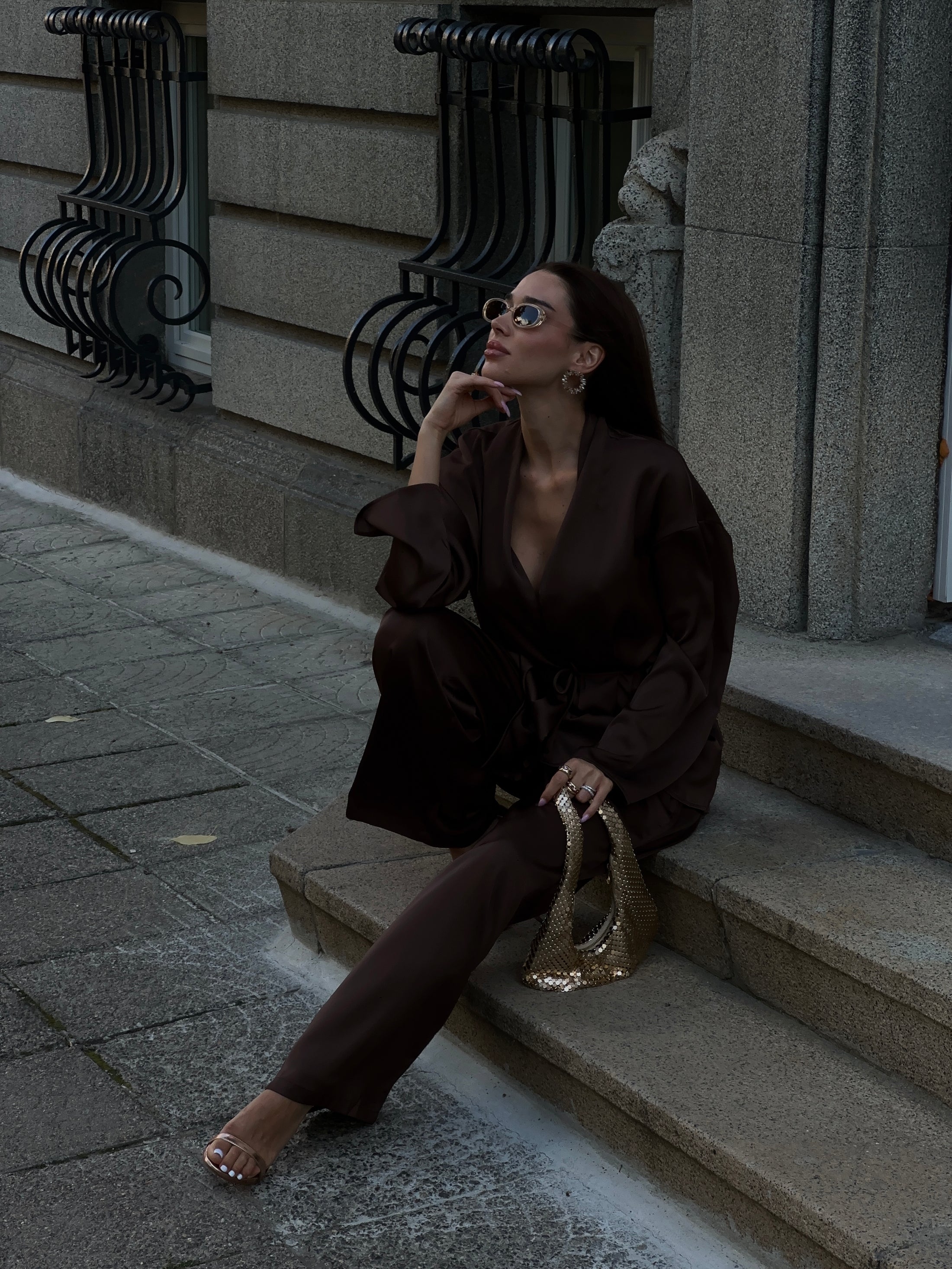 The Espresso Satin Set