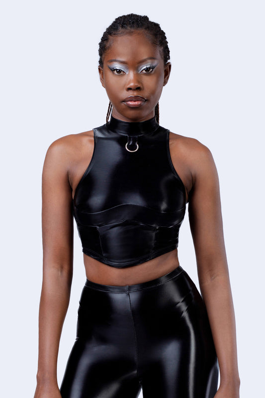 Badinka Starved For Glamour Sleeveless Crop Top