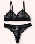 Заредете изображението в програмата за преглед на галерия, Black lace lingerie set on a white background