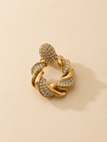 Load image into Gallery viewer, Gold Crystal Twisted Statement Earrings