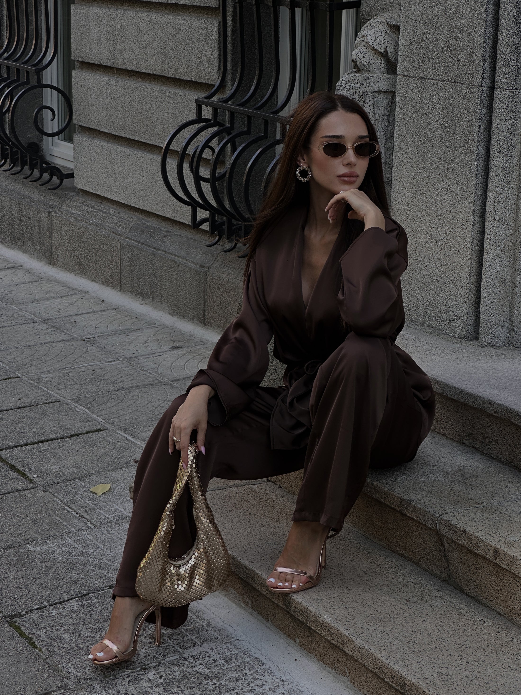 The Espresso Satin Set