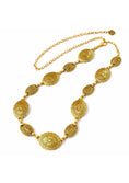 Load image into Gallery viewer, Gold belt with circular links on a white background