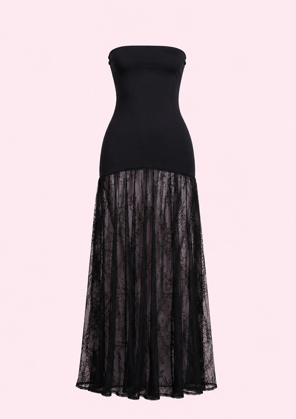 Strapless Lace Maxi Dress