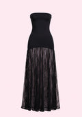 Strapless Lace Maxi Dress