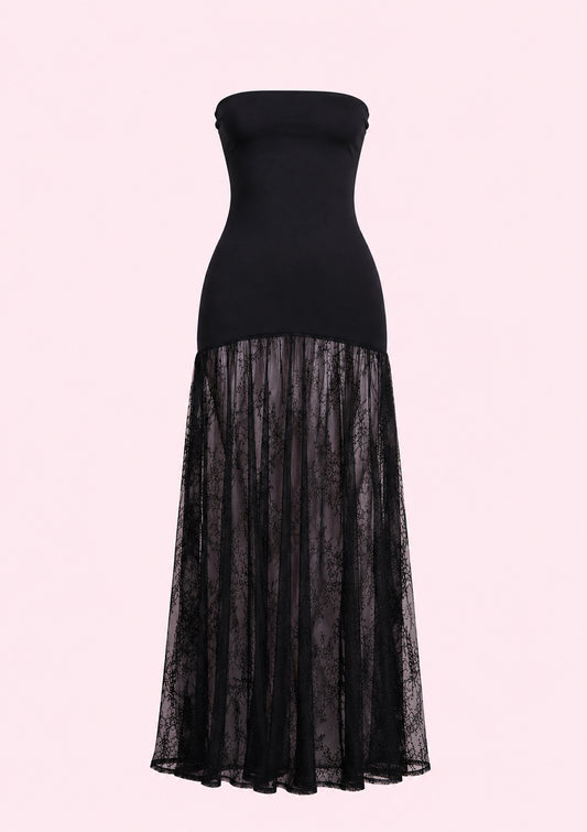 Strapless Lace Maxi Dress