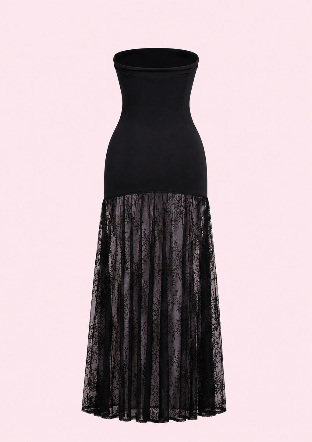 Strapless Lace Maxi Dress