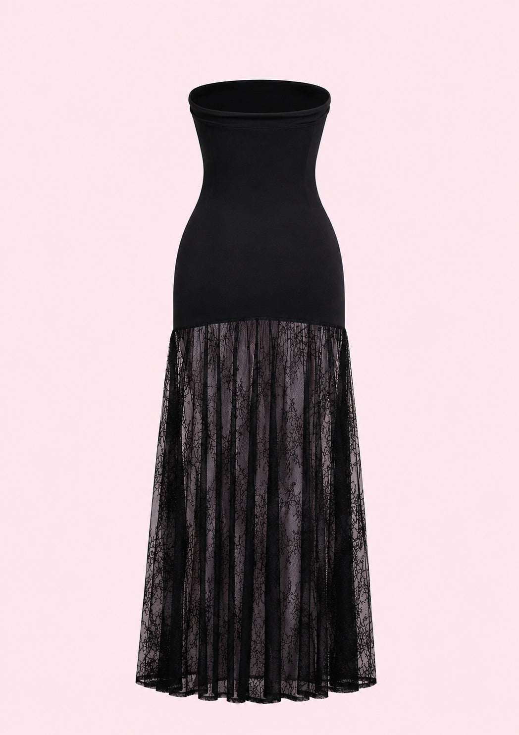 Strapless Lace Maxi Dress