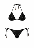 Black Crystal Triangle Bikini Set