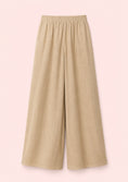 Load image into Gallery viewer, Beige Cotton Top and Wide-Leg Pants Set
