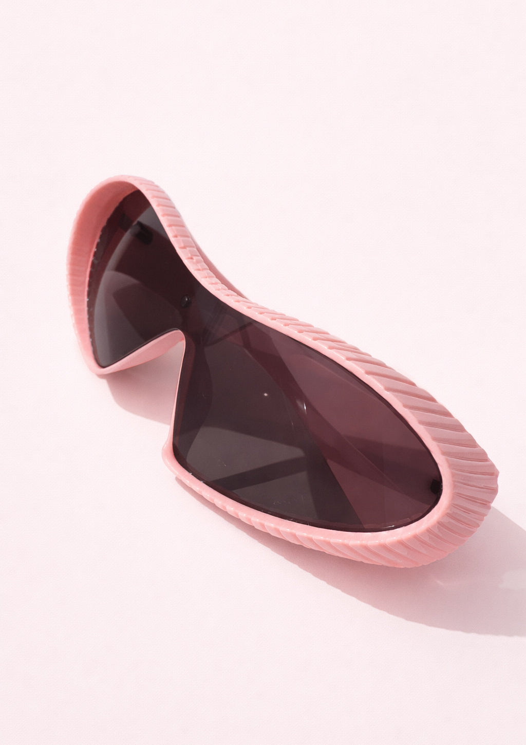 Pink Futuristic Shield Sunglasses