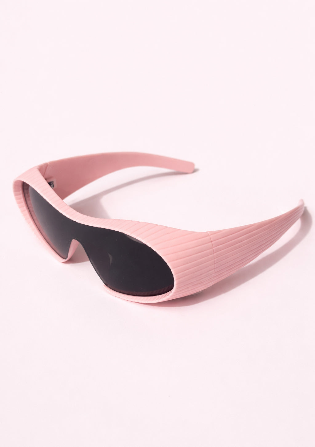 Pink Futuristic Shield Sunglasses