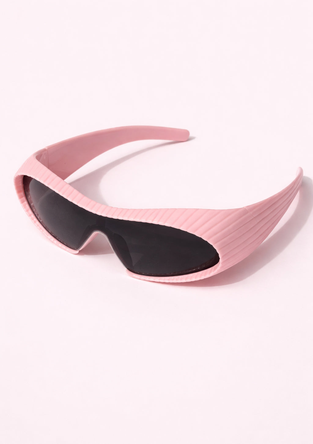 Pink Futuristic Shield Sunglasses