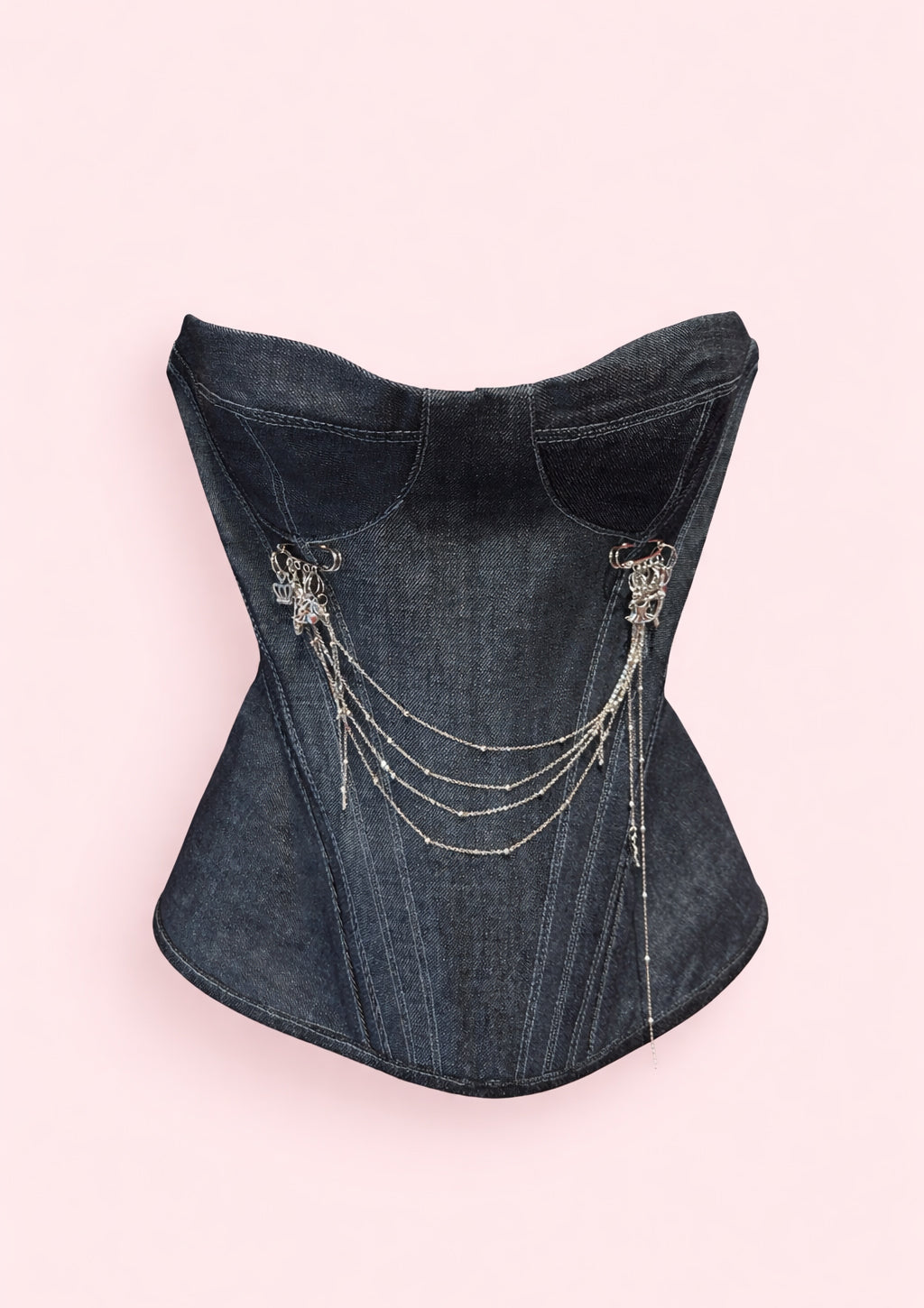 Denim Handmade Corset KALLA CLOTHING