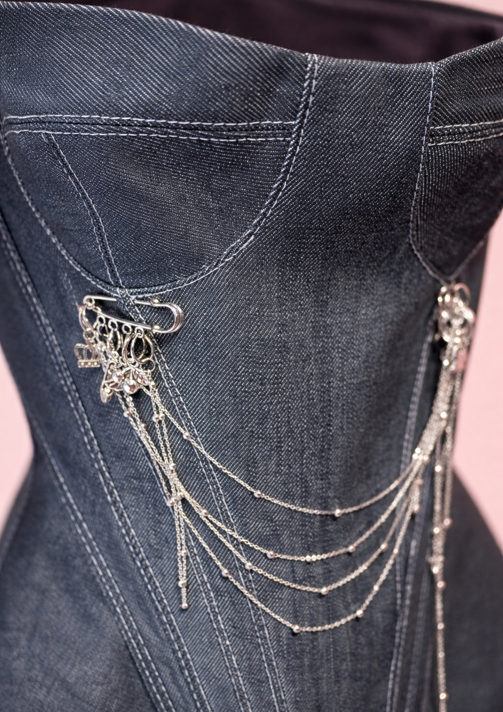 Denim Handmade Corset KALLA CLOTHING