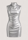 Soft Silver Mini Dress