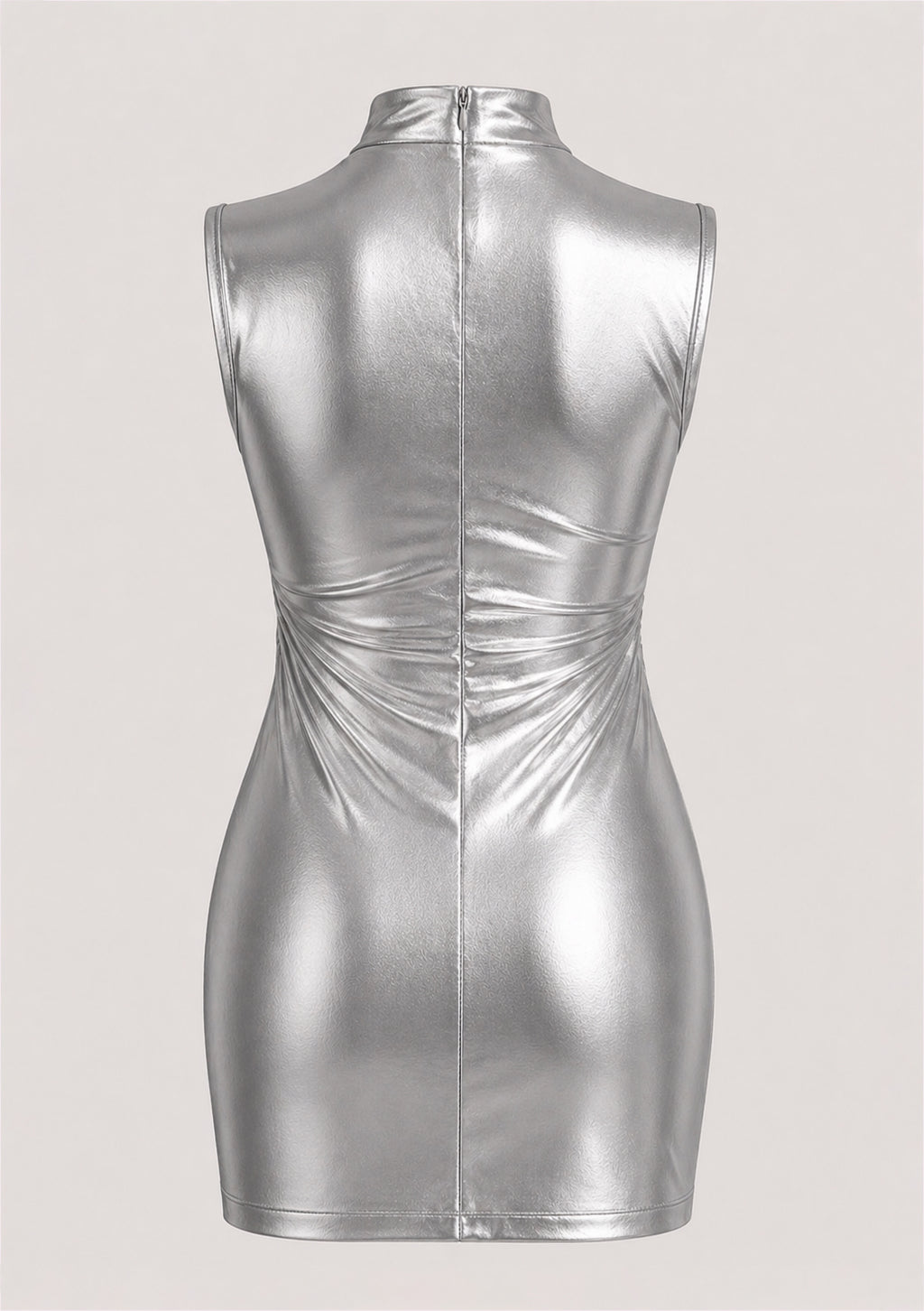 Soft Silver Mini Dress