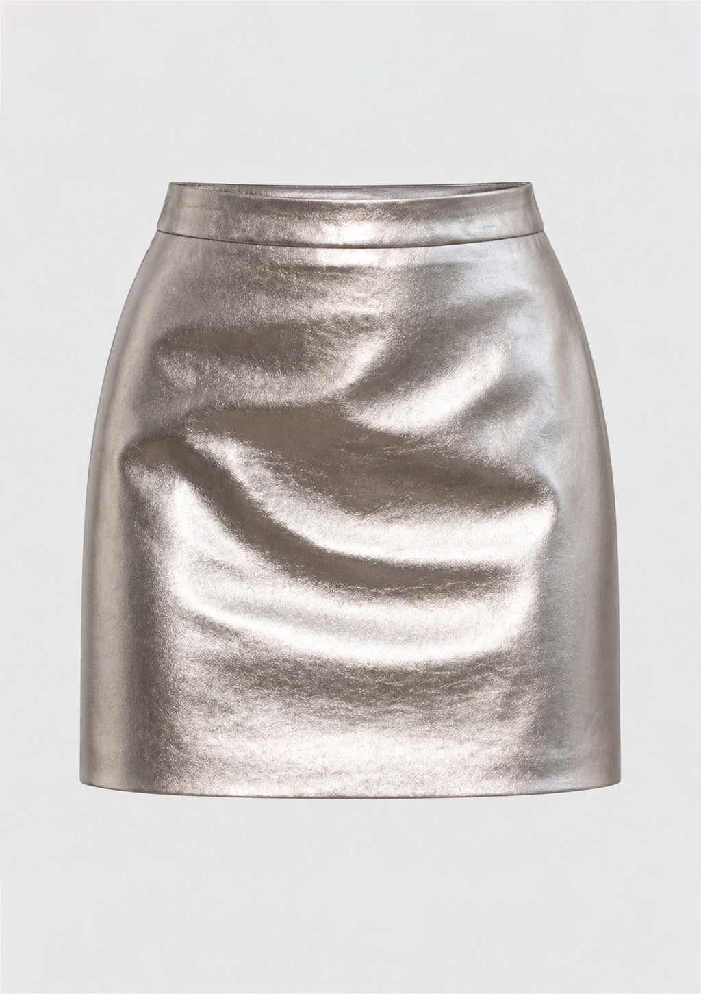Metallic Silver Mini Skirt