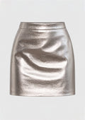 Metallic Silver Mini Skirt