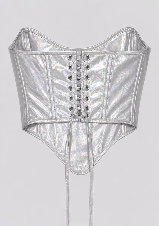 Корсет с връзки Silver Chrome
