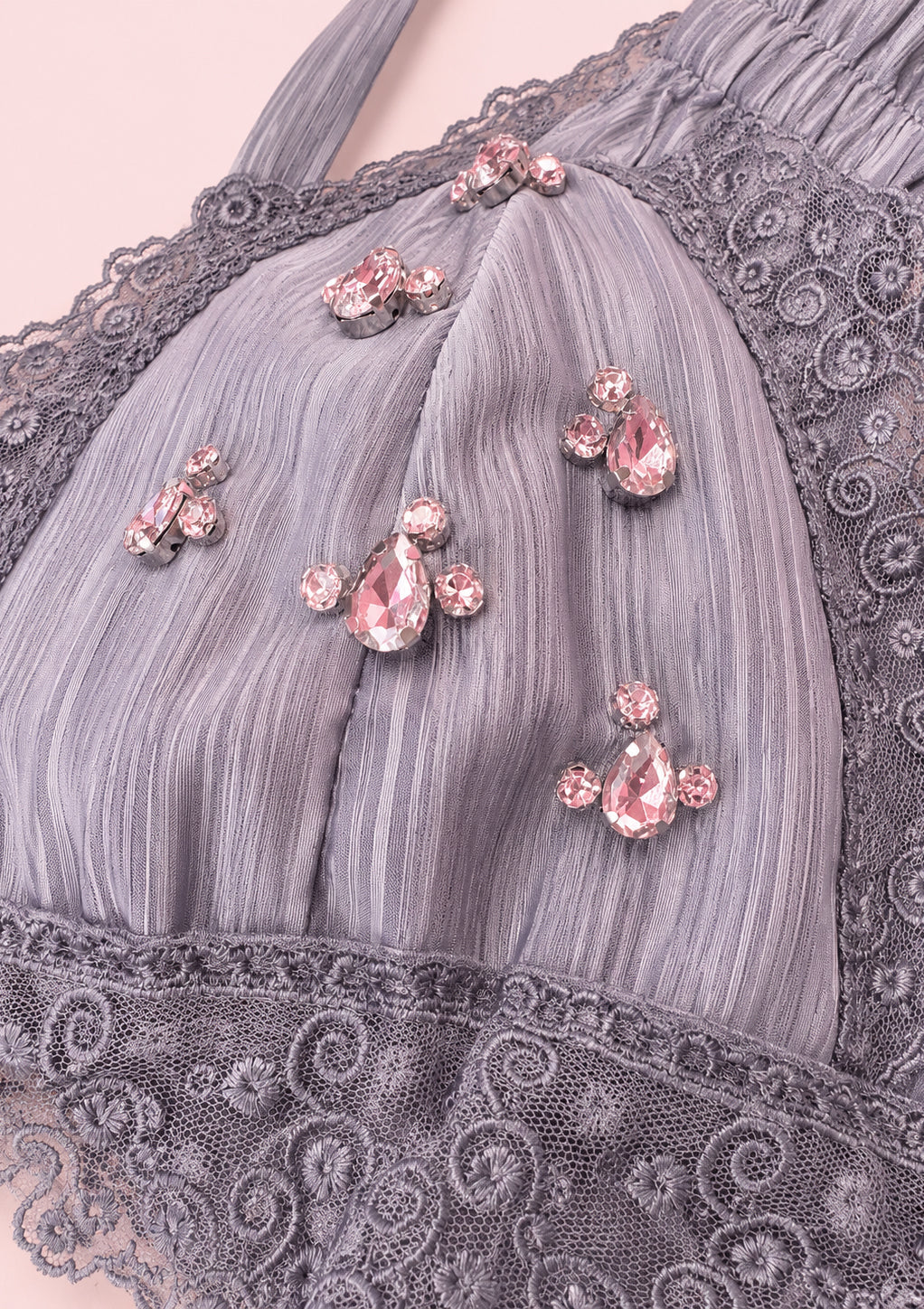 Grey Lace Lounge Set Kalla Clothing