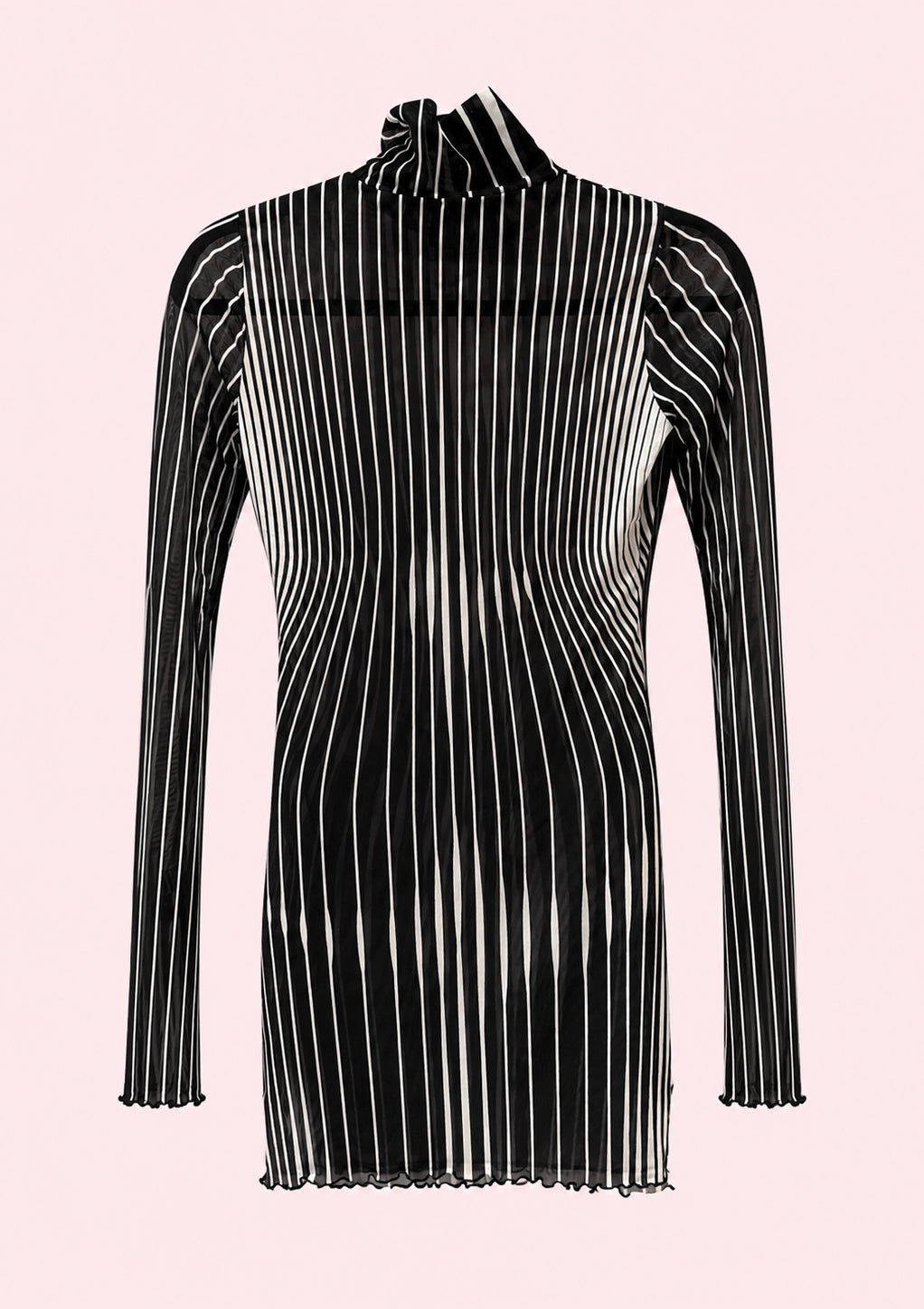 Sheer Striped Mesh Dress