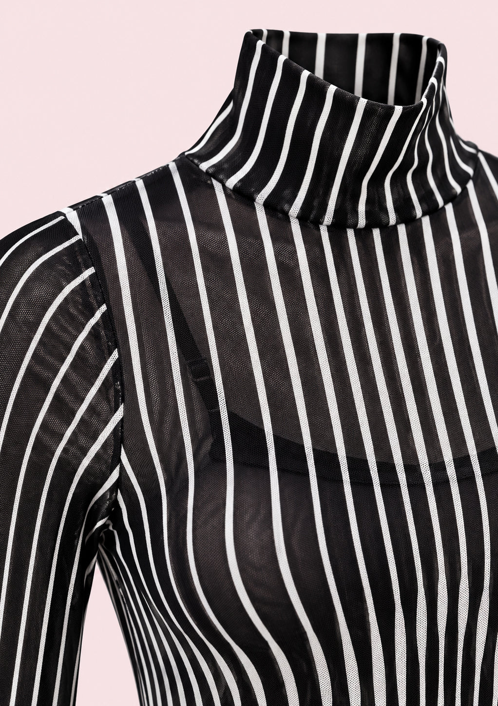 Sheer Striped Mesh Dress