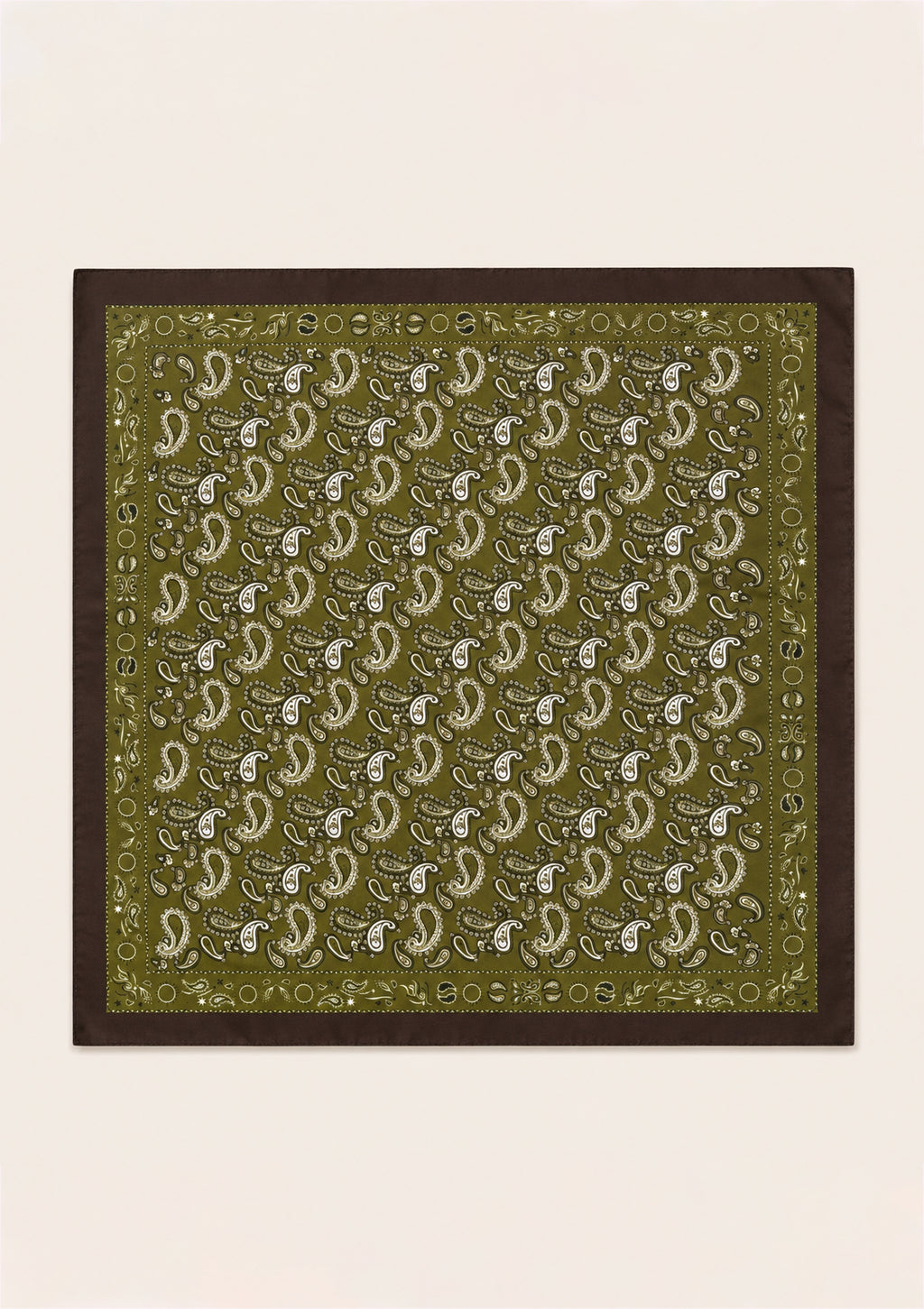 Olive Paisley Satin Scarf