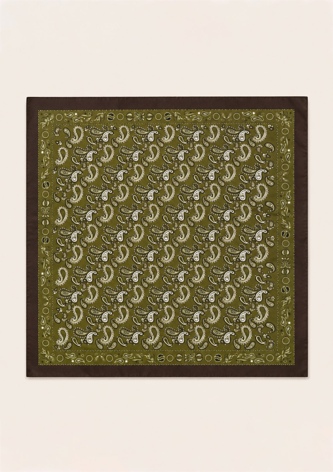 Olive Paisley Satin Scarf