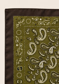 Load image into Gallery viewer, Olive Paisley Satin Scarf
