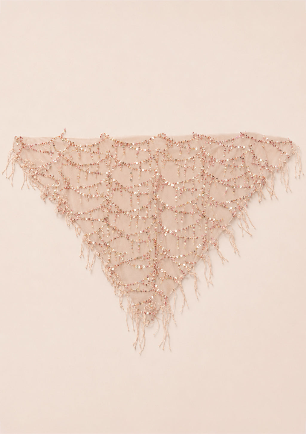Blush Sequin Fringe Festival Scarf