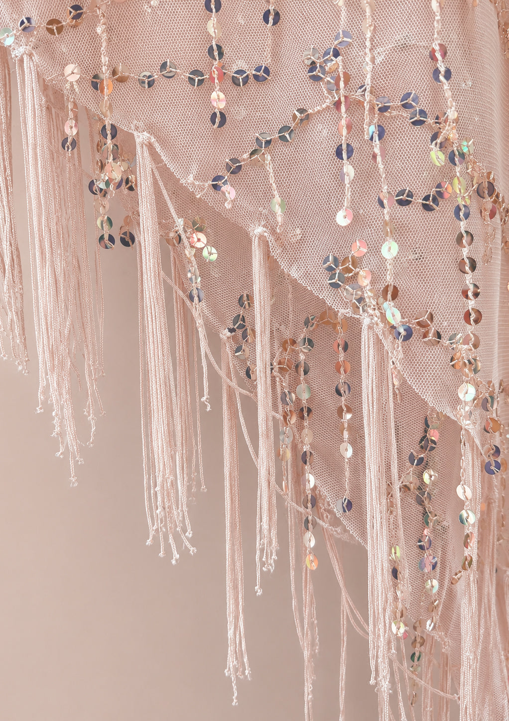 Blush Sequin Fringe Festival Scarf