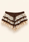 Mocha Lace Ruffle Shorts