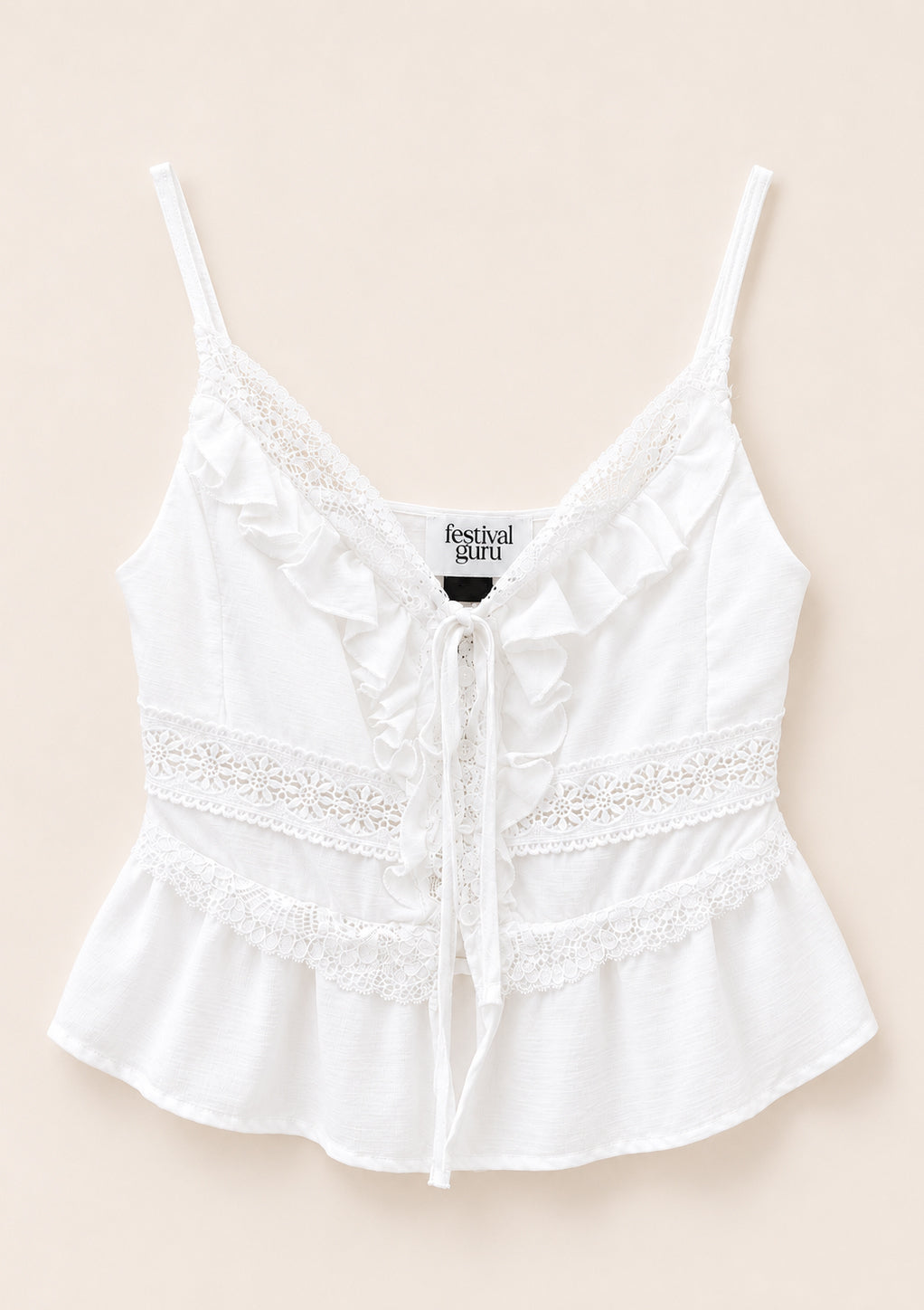Lace Ruffle Cami Top