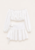 Load image into Gallery viewer, White Off-Shoulder Top & Asymmetric Skirt Set
