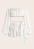Load image into Gallery viewer, White Off-Shoulder Top & Asymmetric Skirt Set
