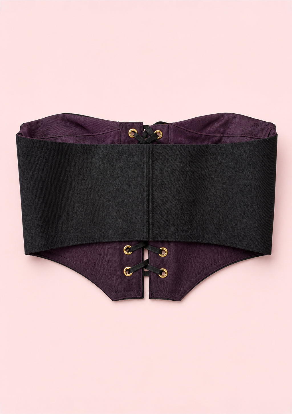Black Corset with Gold Zippers Kalla Clothing