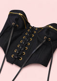 Load image into Gallery viewer, Black Corset with Gold Zippers
