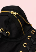 Load image into Gallery viewer, Black Corset with Gold Zippers
